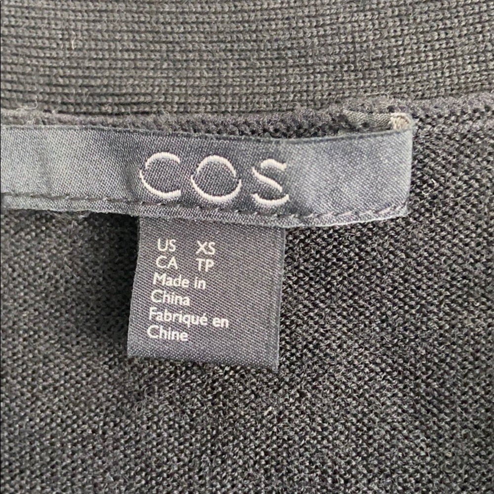 Cos Wool Button Up Black Long Sleeve Cardigan - image 3